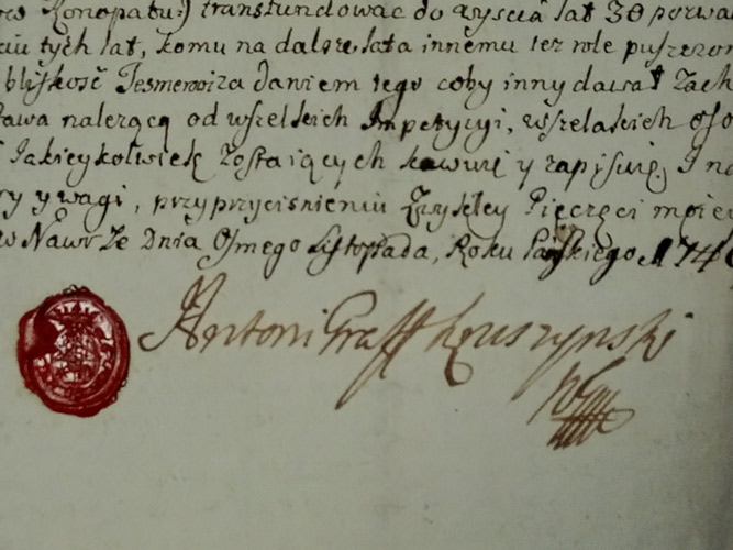 Biblioteka Uniwersytecka w Toruniu, Dok. 174, Akta prawno-majątkowe rodzin Kruszyńskich i Sczanieckich, XVII-XIX w.